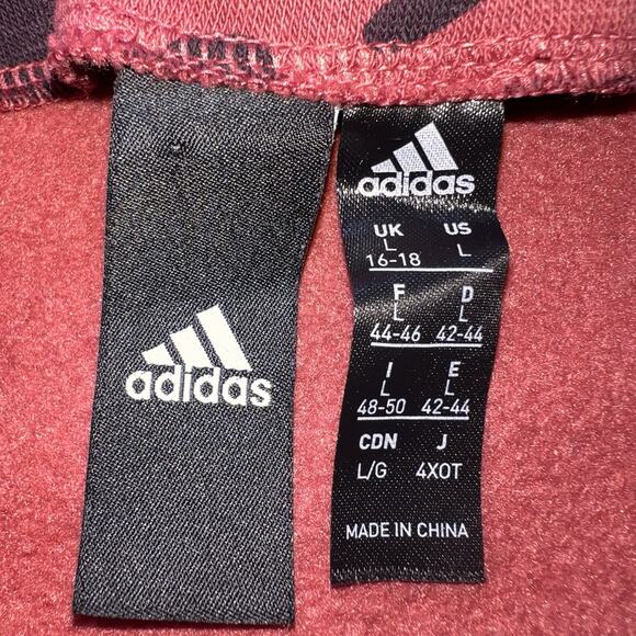 ADIDAS Sweatshirt Women’s Size L Pink Maroon Camo AOP Mock Neck Casual Sporty - Picture 12 of 14